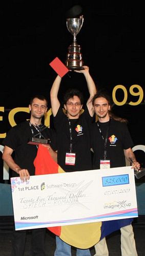 Cupa Imagine Cup 2009 câștigată de echipa Sytech (Andreas Resios, Adrian Buzgar, Călin Juravle)